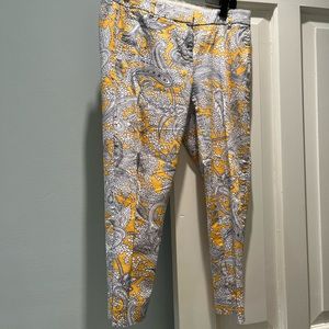 J Crew Collection Stretch Print Capri Pants, Size 6